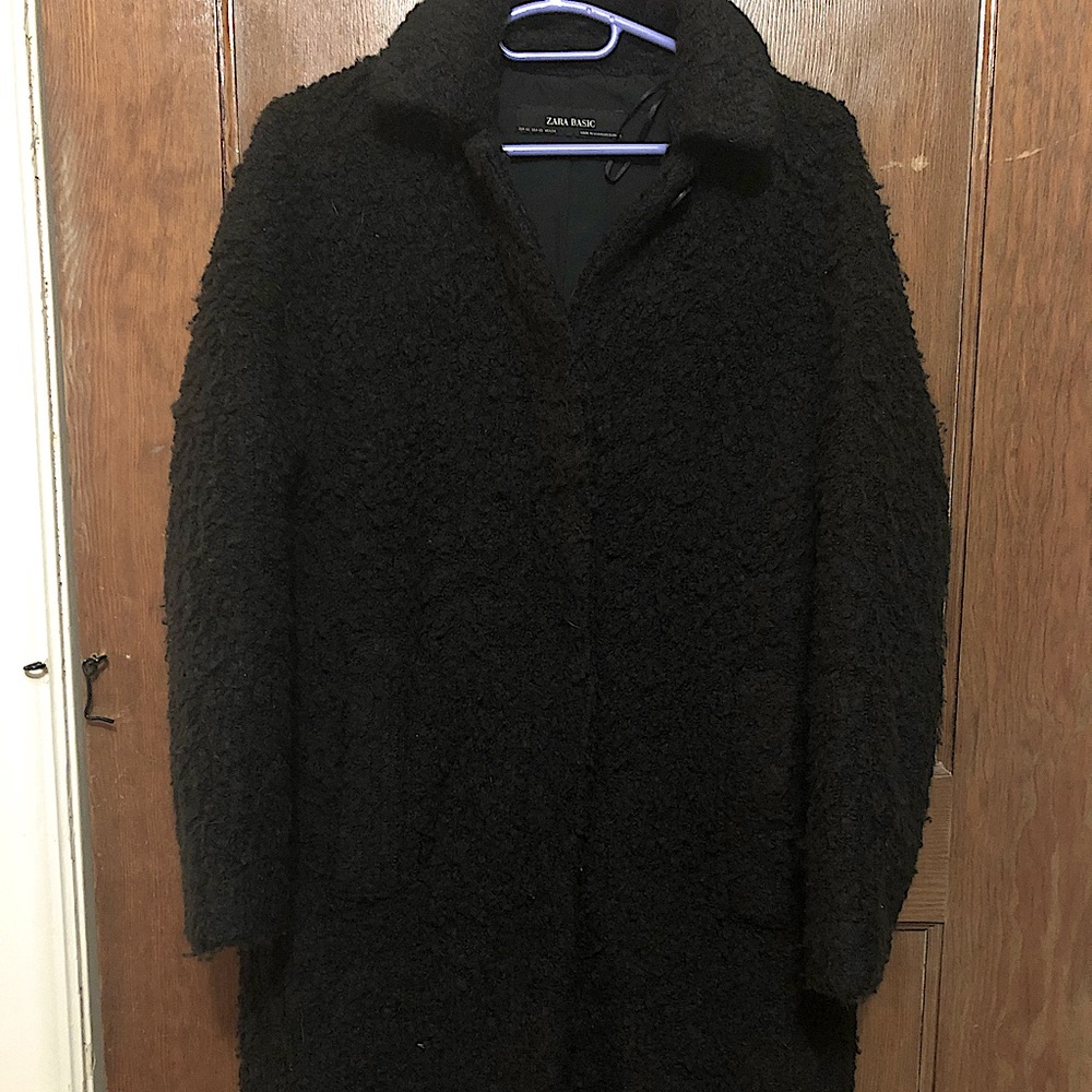 Zara - Black, Wool, Trench Coat